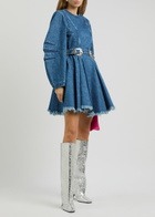 Marques' Almeida Panelled Belted Denim Mini Dress Blue