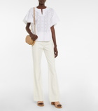 See By Chloe - Embroidered high-rise flared jeans