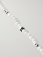Mikia - Silver and Poppy Jasper Beaded Bracelet - White