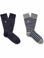 Polo Ralph Lauren - Set of Two Logo-Embroidered Cotton-Blend Socks