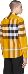 Burberry Yellow Check Stretch Poplin Shirt