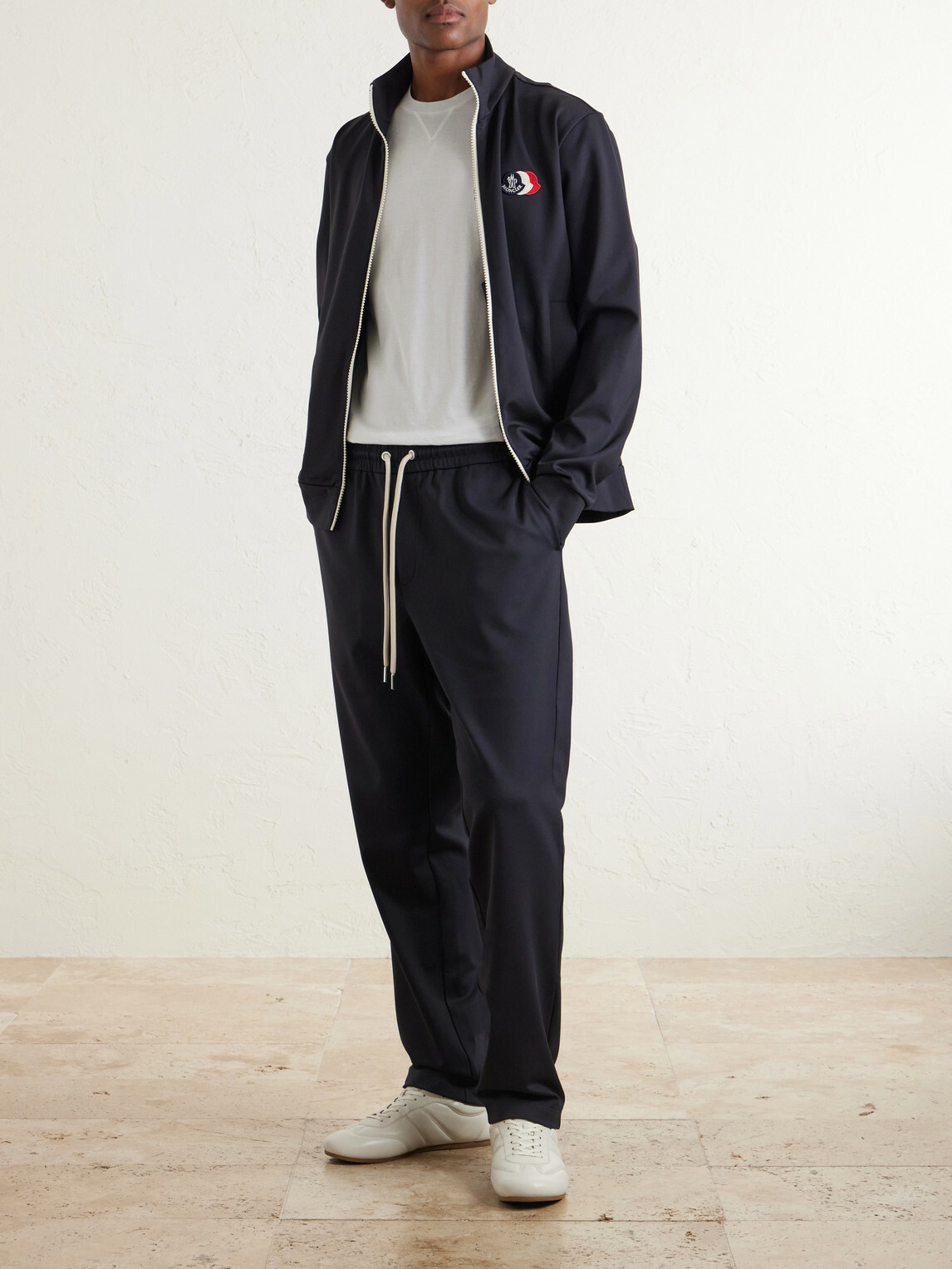 Moncler - Tapered Jersey Sweatpants - Blue