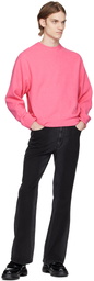 Wooyoungmi Pink Leather Patch Sweater