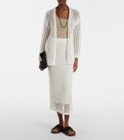 Max Mara Geode open-knit cotton midi skirt