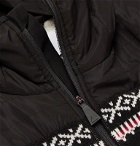 Aztech Mountain - Aspen Flake Nylon-Panelled Jacquard Merino Wool Ski Hoodie - Black