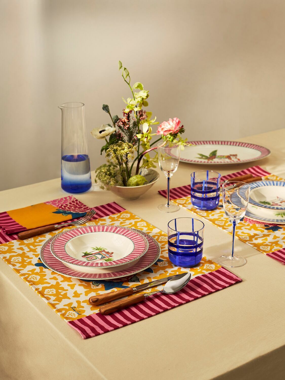 LISA CORTI Set Of 2 Arabesque Corolla Placemats