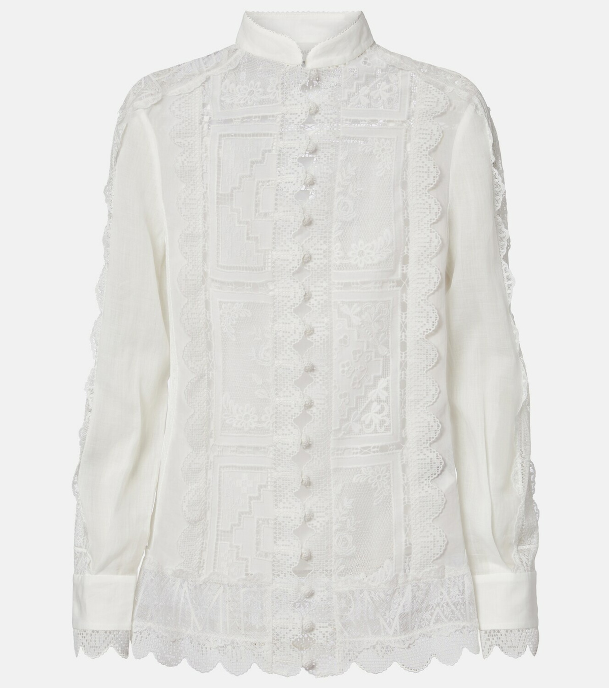 Zimmermann Floral lace ramie shirt