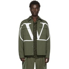 Valentino Khaki and White VLogo Jacket