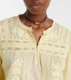 Velvet Byrdie lace-trimmed cotton blouse