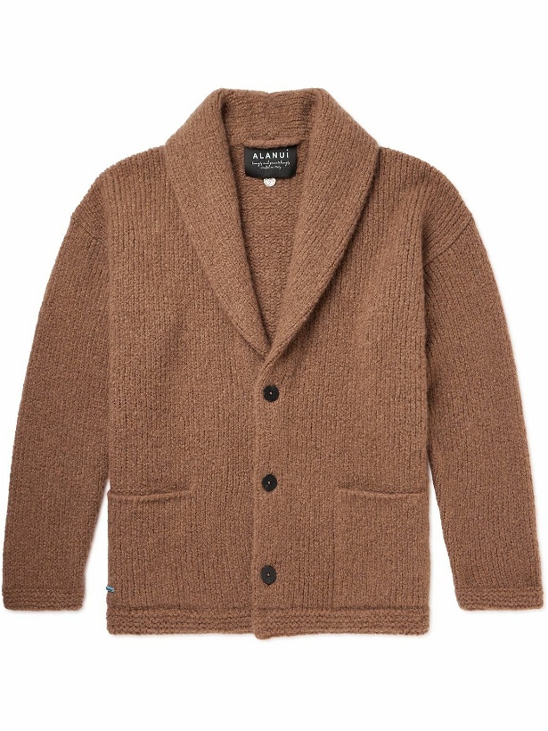 Photo: Alanui - Finest Shawl-Collar Ribbed Cashmere and Silk-Blend Cardigan - Brown