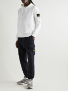 Stone Island - Logo-Appliquéd Cotton-Jersey Hoodie - White