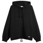 Anglan Men's Double Valley Tuck Sweat Hoodie in Black