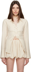 TheOpen Product Beige Lace-Up Shirt
