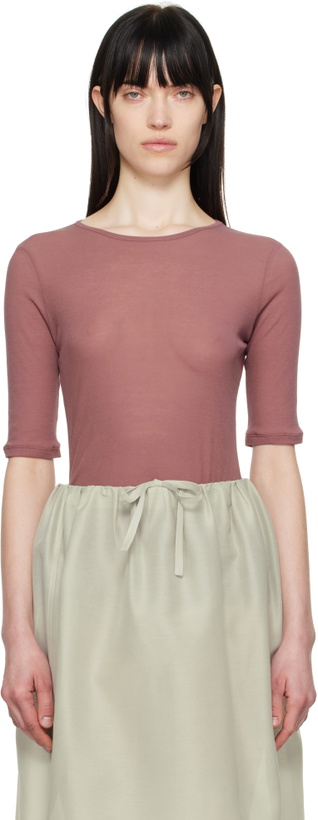 Photo: AMOMENTO Burgundy Round Short Sleeve T-shirt