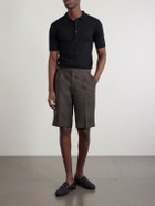 De Petrillo - Straight-Leg Linen Shorts - Brown