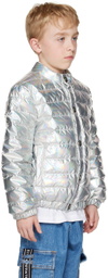 Balmain Kids Silver Press-Stud Down Jacket