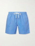 FEDELI - Madeira Printed Straight-Leg Swim Shorts - Blue