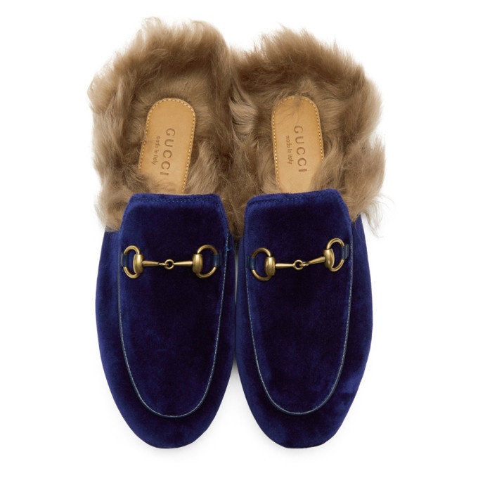 Gucci,Gucci Etoile Flat Velvet Smoking Slipper with Bee Brooch - WEAR