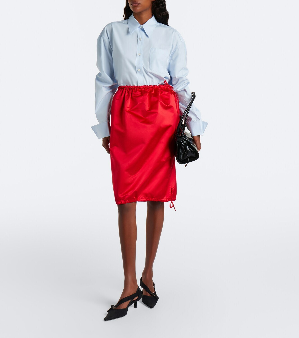Prada Silk satin midi skirt