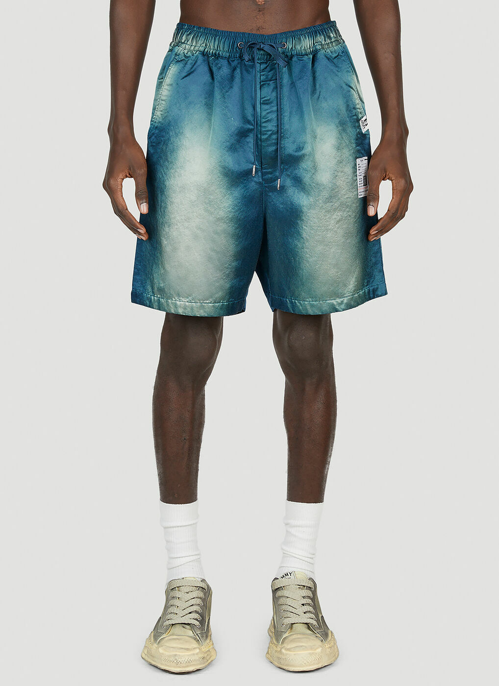 【正規品】 Maison Mihara Yasuhiro - Faded Satin Shorts in Blue Maison パンツ
