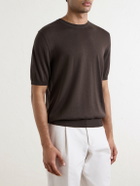 Slowear - Cotton and Silk-Blend T-Shirt - Brown