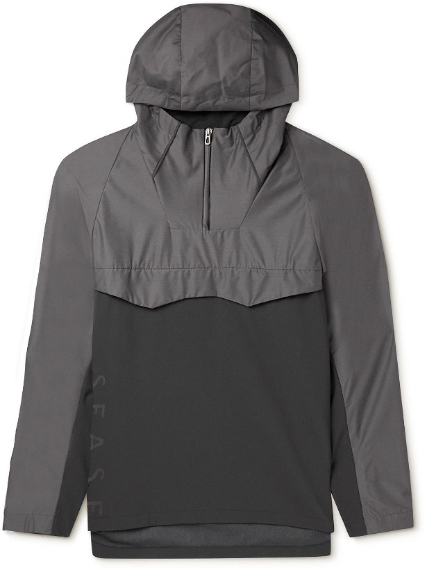 Photo: Sease - Backflip Logo-Print Ripstop and Wool-Blend Half-Zip Hooded Jacket - Gray