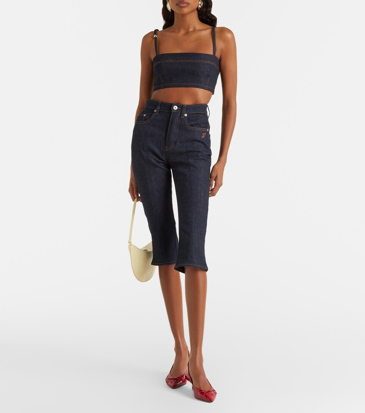Jacquemus Logo capri jeans