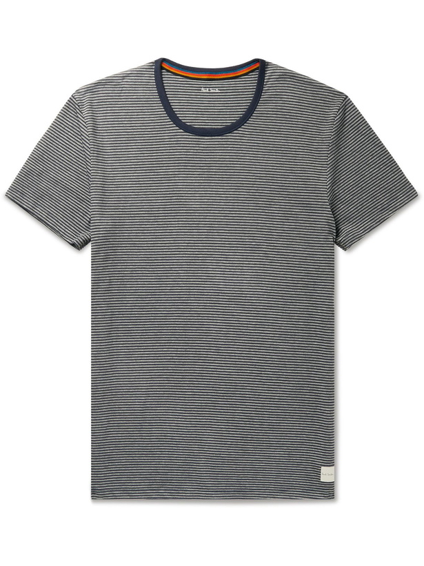 Photo: Paul Smith - Slim-Fit Striped Organic Cotton T-Shirt - Blue