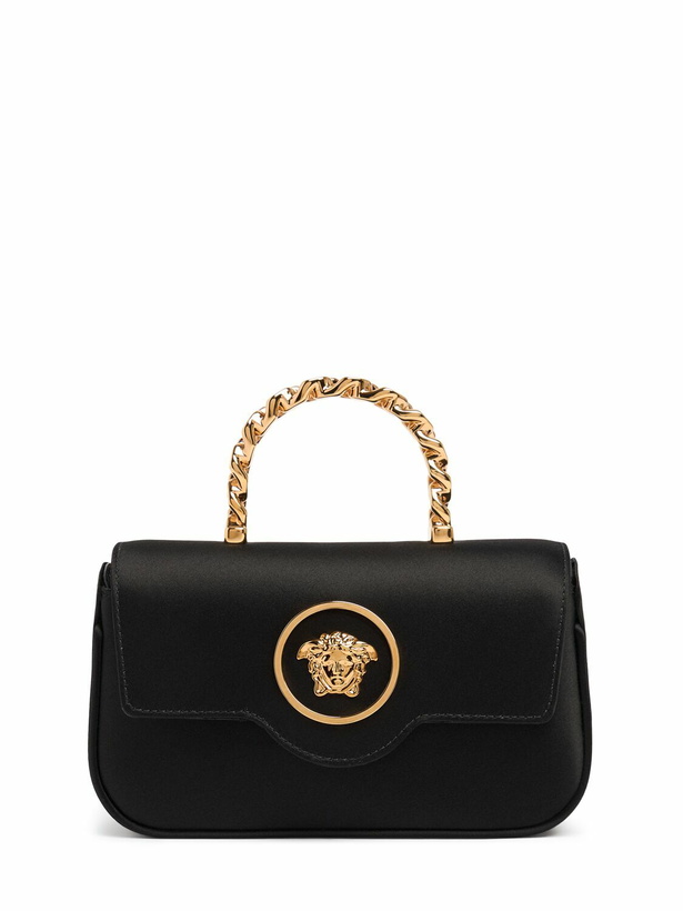 Photo: VERSACE Mini La Medusa Satin Top Handle Bag