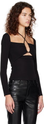 FRAME Black Halter Blouse