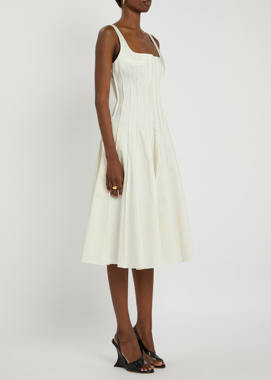 16 Arlington Amalia Stretch-cotton Midi Dress White