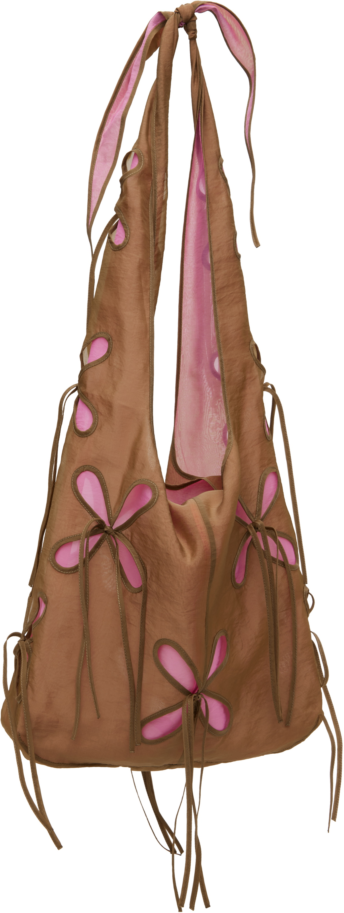 J.Kim Brown & Pink Chilla Petal Bale Bag