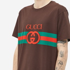 Gucci Men's New Logo T-Shirt in Brown