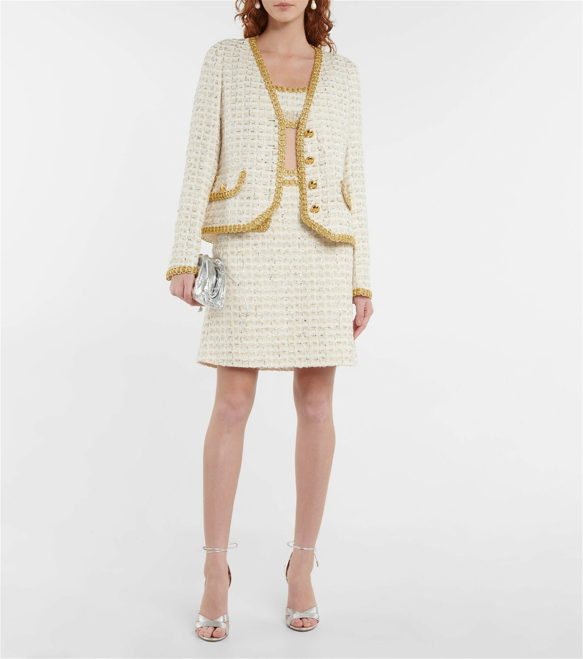 Giambattista Valli - Embellished high-rise tweed miniskirt Giambattista ...