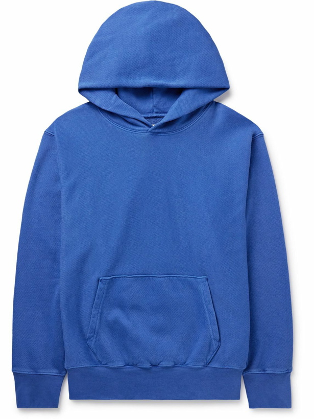 Photo: Les Tien - Garment-Dyed Cotton-Jersey Hoodie - Blue