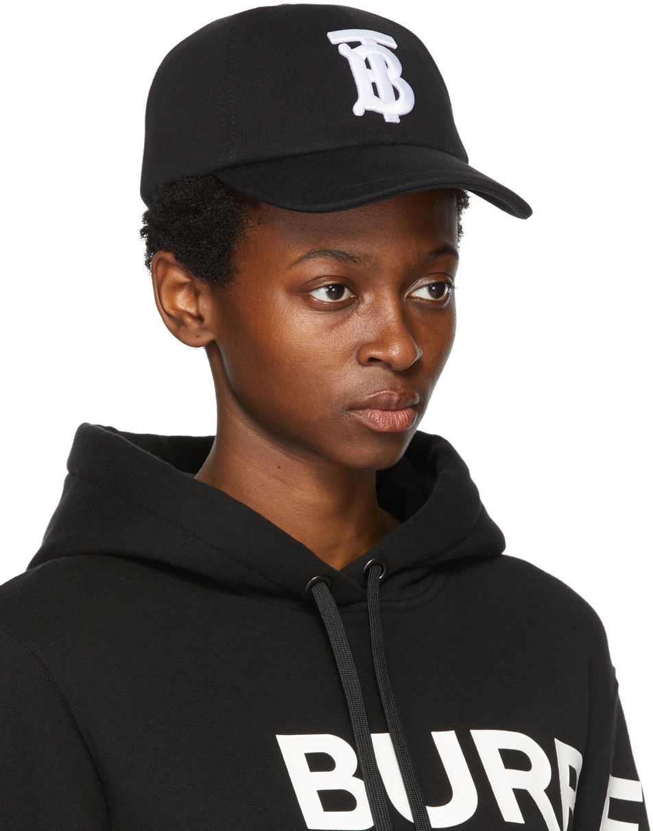 【関税&送料込】Burberry Black Cotton Baseball Cap Burberry Black Cotton Blend Baseball Cap | italist