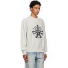 Kenzo Gray Kenzo Paris 'KENZO Eiffel Tower Design' Cotton Sweatshirt