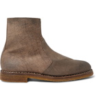 Maison Margiela - Waxed-Suede Boots - Men - Brown