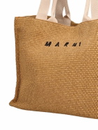 MARNI - Large Logo Raffia Effect Tote Bag