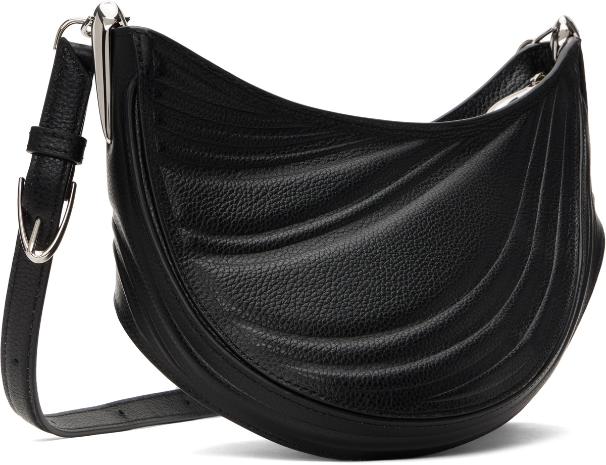 Mugler Black Medium Embossed Spiral Curve 01 Bag
