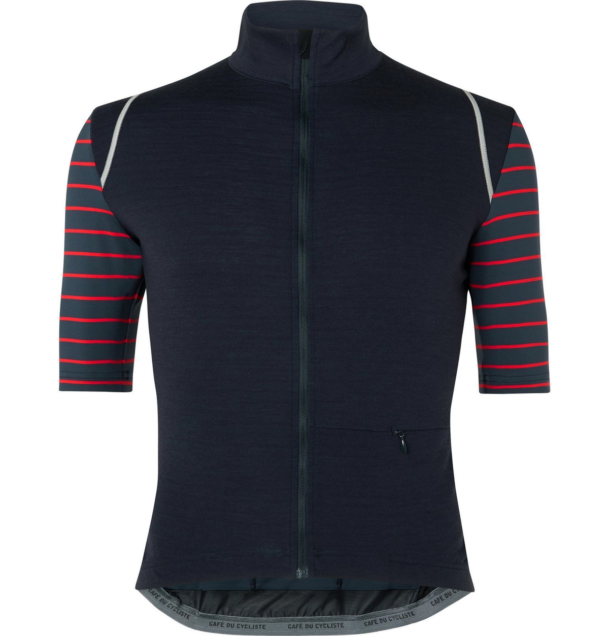 Cafe du Cycliste - Monique Striped Merino Wool-Blend Jersey - Blue