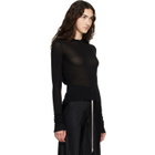 Rick Owens Black Tower Cropped Rib LS Hoodie