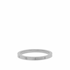 Maison Margiela Men's Embossed Number Logo Slim Band Ring in Silver