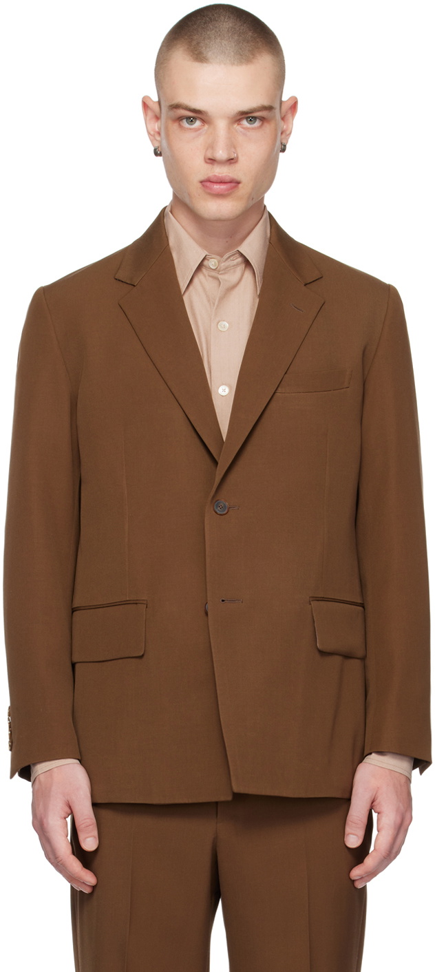 AURALEE Brown Two-Button Blazer Auralee