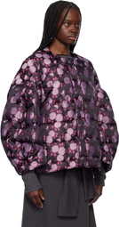 Comme des Garçons Black & Pink Jacquard Quilted Jacket