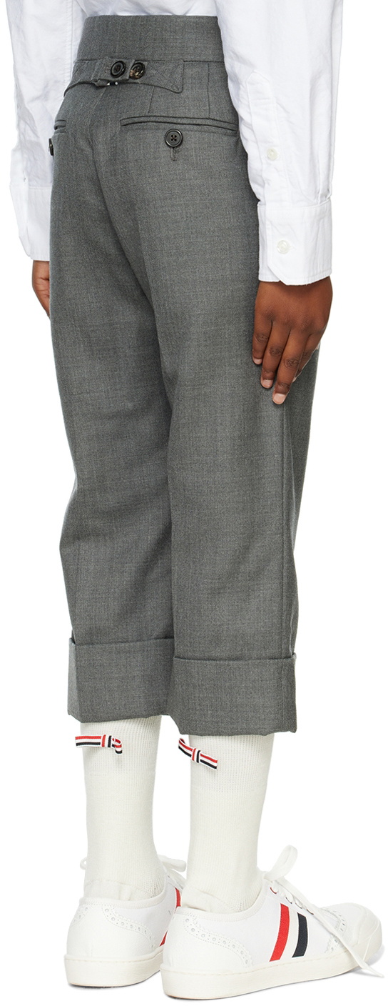 Thom Browne Kids Gray Backstrap Trousers