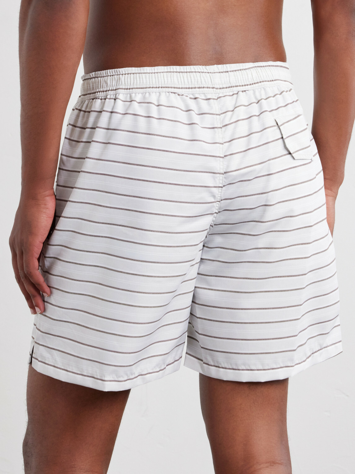 Eleventy - Straight-Leg Striped Swim Shorts - Neutrals