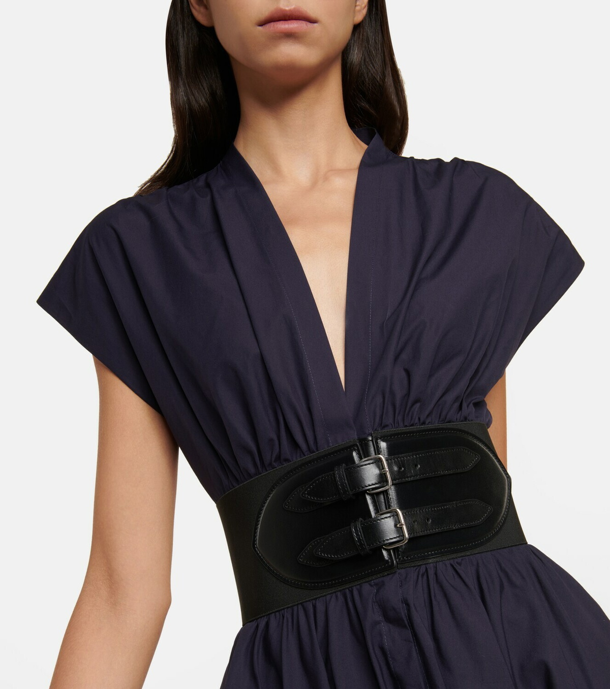 Alaïa Belted cotton poplin midi dress ALAÏA