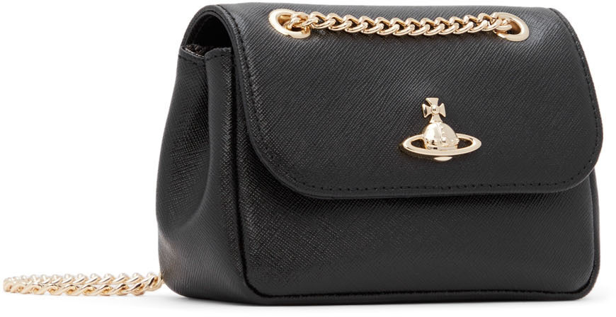 Vivienne Westwood Sofia Saffiano Leather Saddle Bag in Black