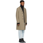 Harris Wharf London Brown Boiled Wool Overcoat